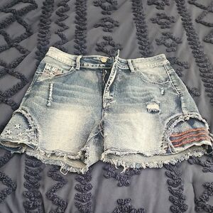 Distressed Denim Women Shorts